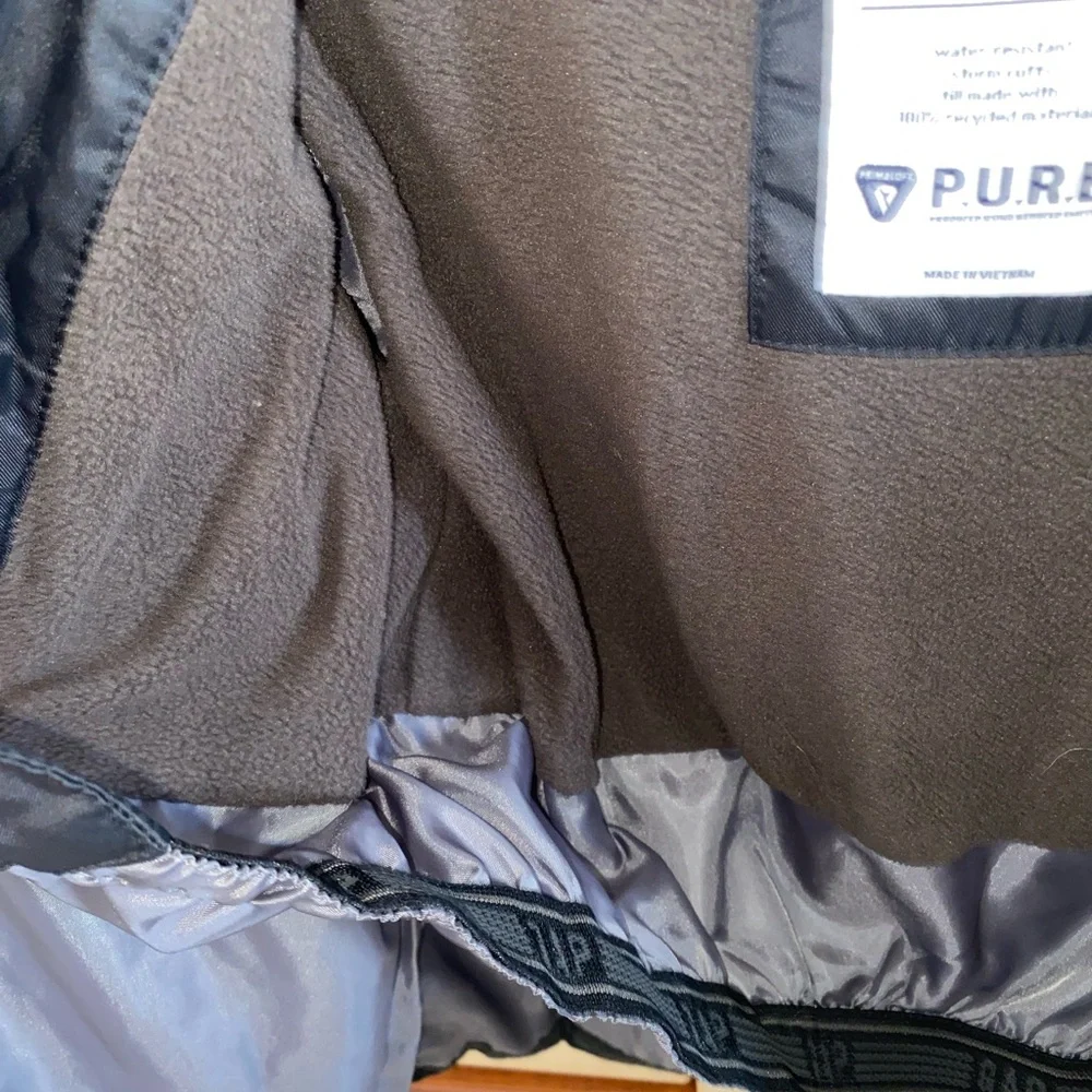 GAP Boys Puffer Jacket Size 3T Navy Hooded Fleece Lined Winter Coat